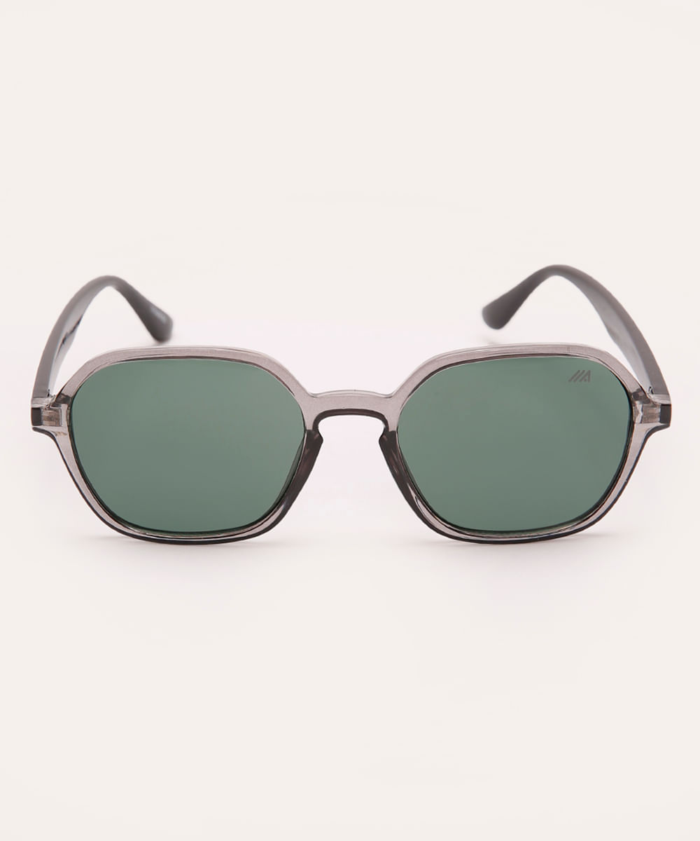 óculos de sol oval clear cinza