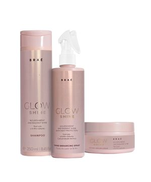 Kit Braé Glow Shine Shampoo + Máscara e Ativador (3 produtos)