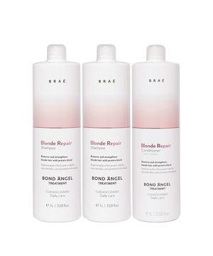 Kit Braé Blond Repair Shampoo Extra Litro e Condicionador (3 produtos)