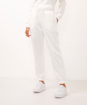 calça de moletom jogger wide com bolsos off white