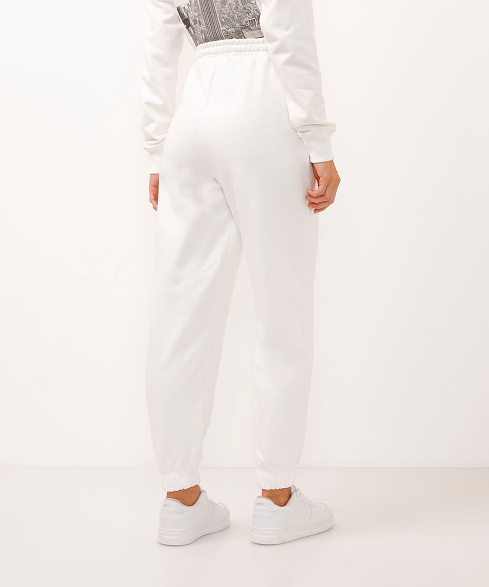 calça de moletom jogger wide com bolsos off white