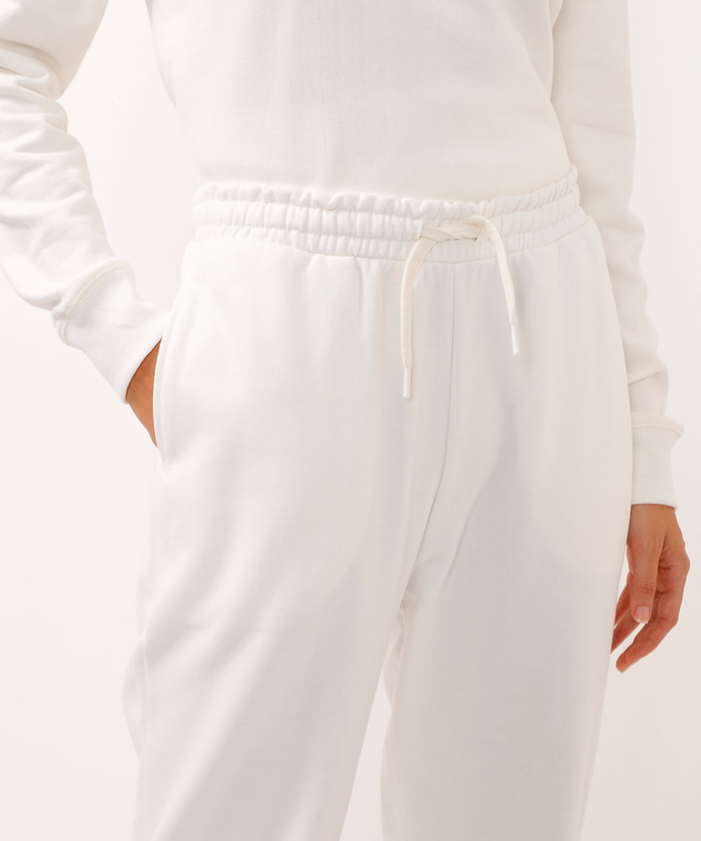 calça de moletom jogger wide com bolsos off white
