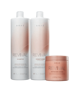 Kit Brae Revival Shampoo e Condicionador 1L e Mascara 500g