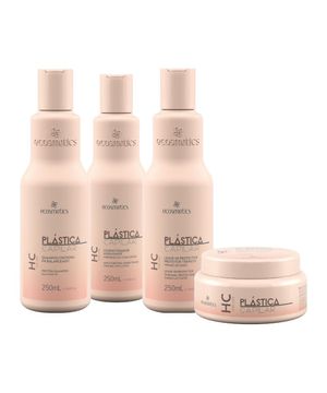 Kit Ecosmetics Plástica Capilar Shampoo Proteina 250ml, Condicionador 250ml, Leave In Protector 250ml, Máscara Hidratante