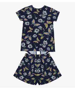 Conjunto Infantil Feminino Estampado Select Azul