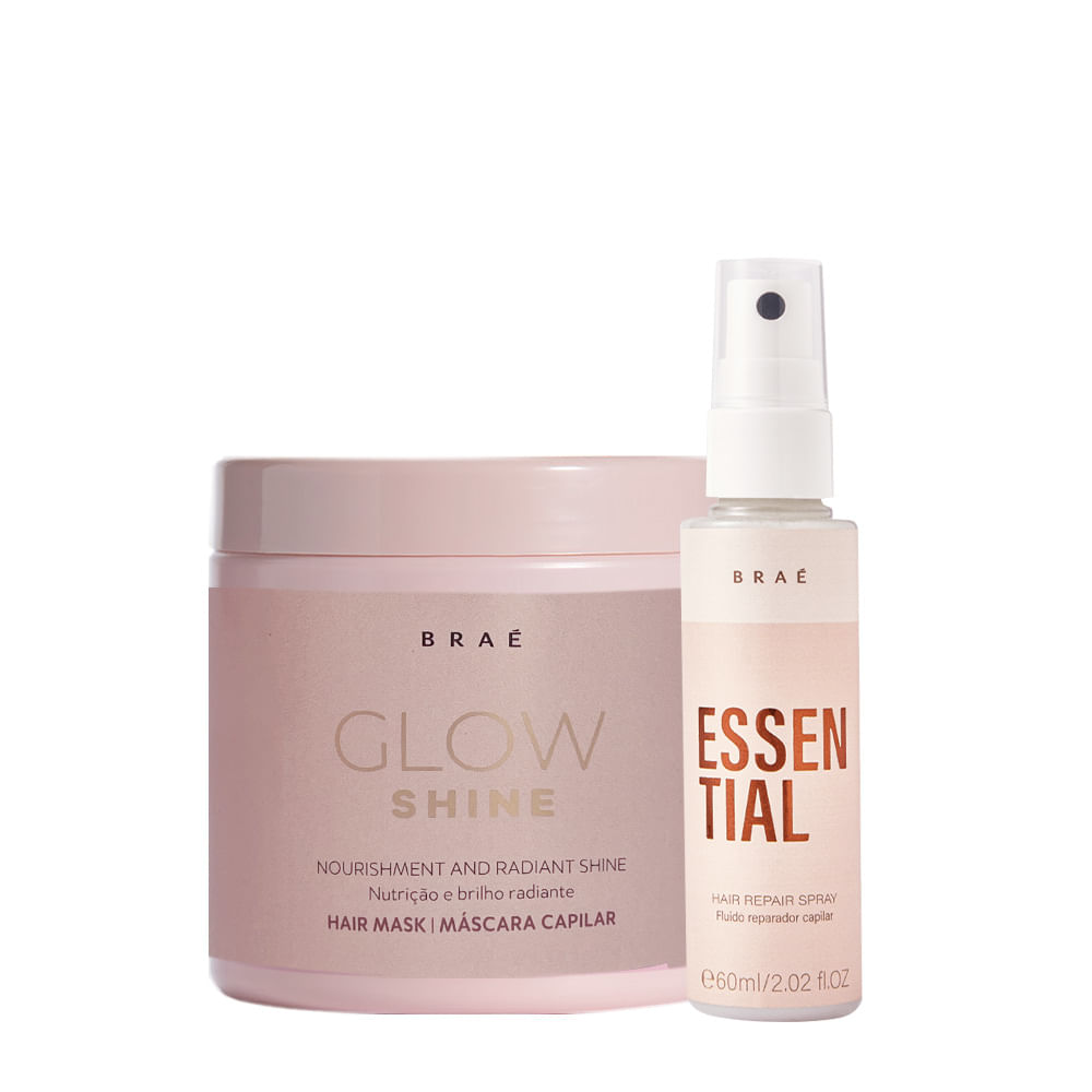 Kit Braé Glow Shine Máscara e Mini Essential (2 Produtos)