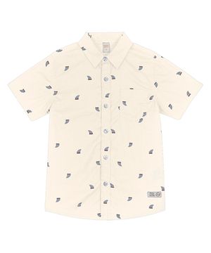 Camisa Infantil Masculina Em Popeline Trick Nick Bege