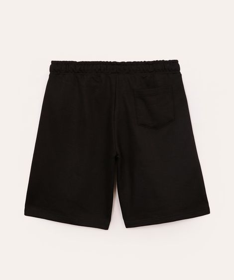 bermuda de moletom infantil com bolsos preta