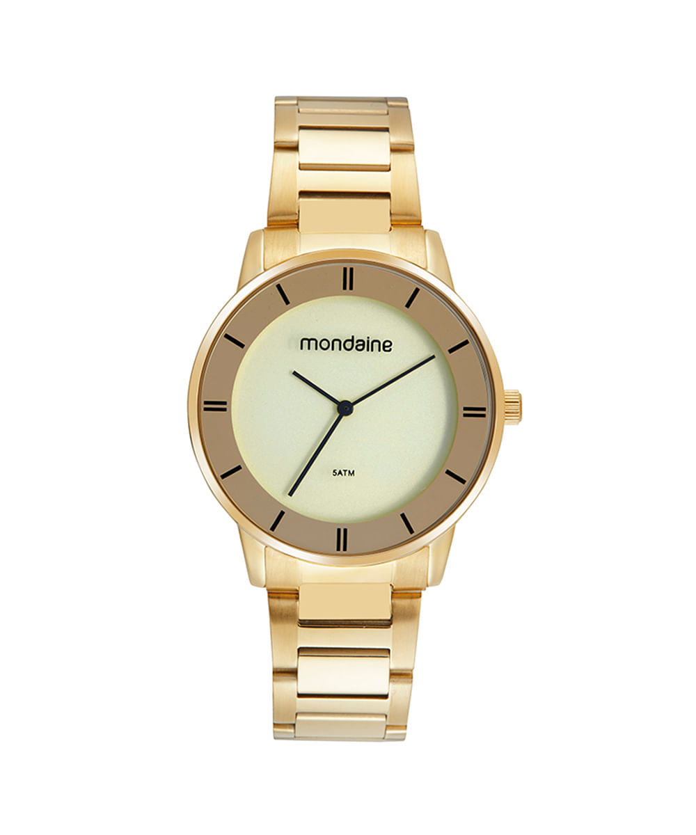 relógio mondaine 32475lpmvde1kf analógico dourado