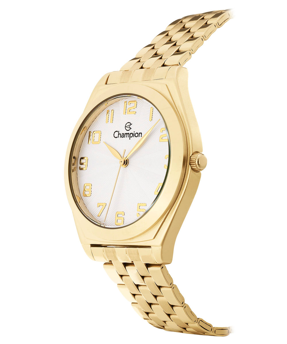 relógio champion ch22966h analógico dourado