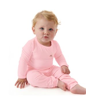 Kit Pijama Térmico Body e Calça Bebê Energy Thermo Dry Rosa Claro Up Baby