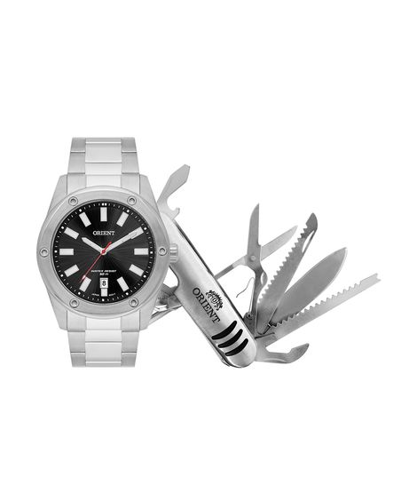 relógio orient mbss1464-ka3tp1sx analógico com calendário prateado