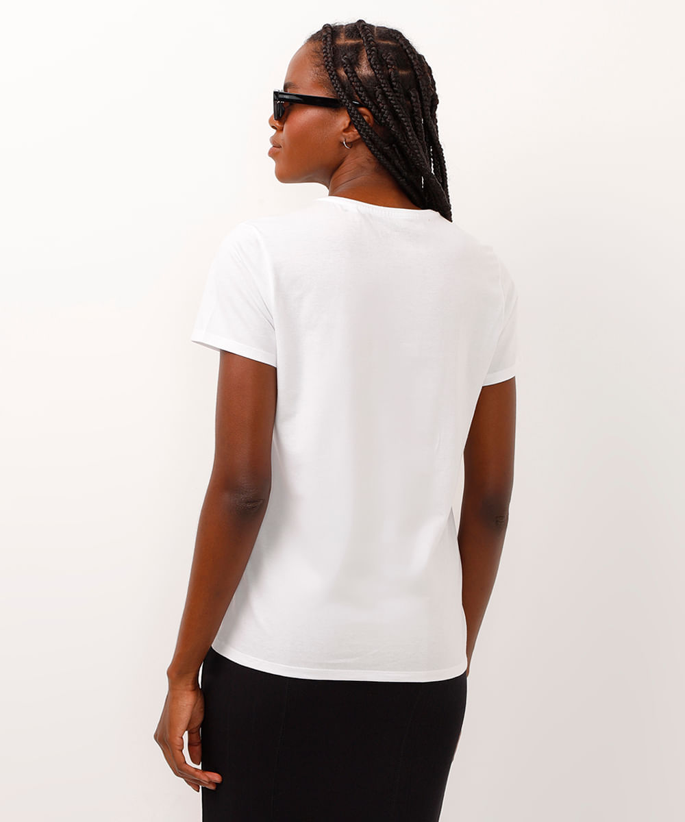 camiseta de algodão mickey metalizado off white