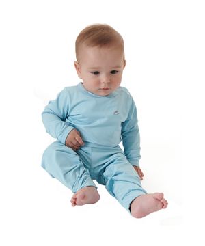 Kit Pijama Térmico Body e Calça Bebê Energy Thermo Dry Azul Cristal Up Baby