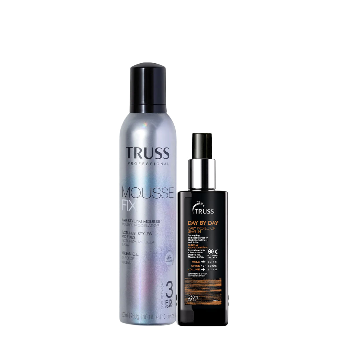 Kit Truss Mousse Fix Mousse Modelador e Day By Day Fluid Spray (2 produtos)