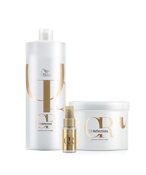 Kit Wella Professionals Oil Reflections Shampoo Máscara Grande e Oil Reflections (3 produtos)