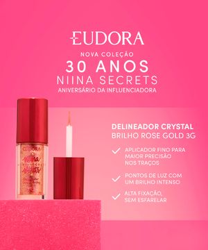 niina secrets delineador crystal brilho rose gold 3g