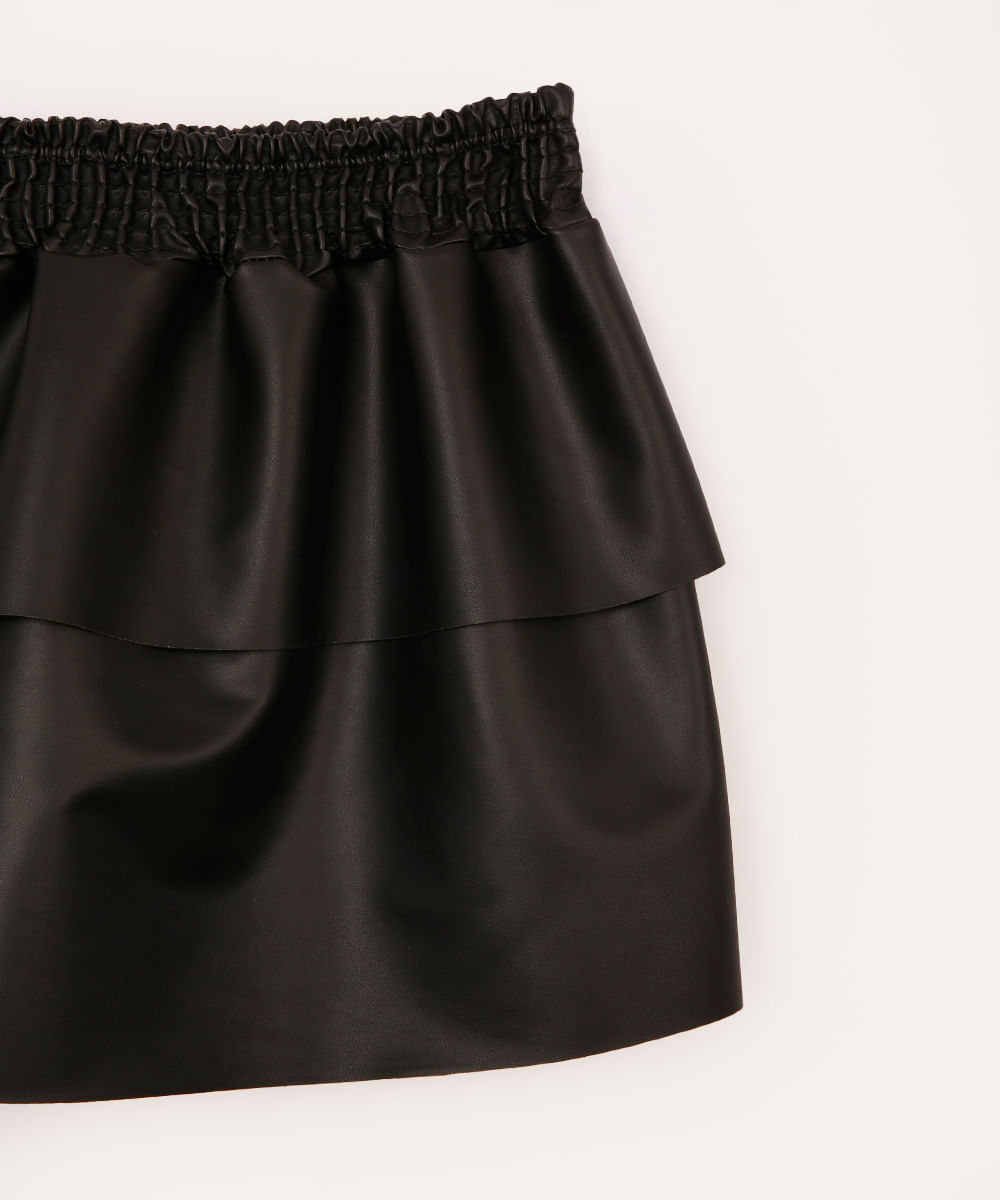 saia curta de poliuretano infantil preta