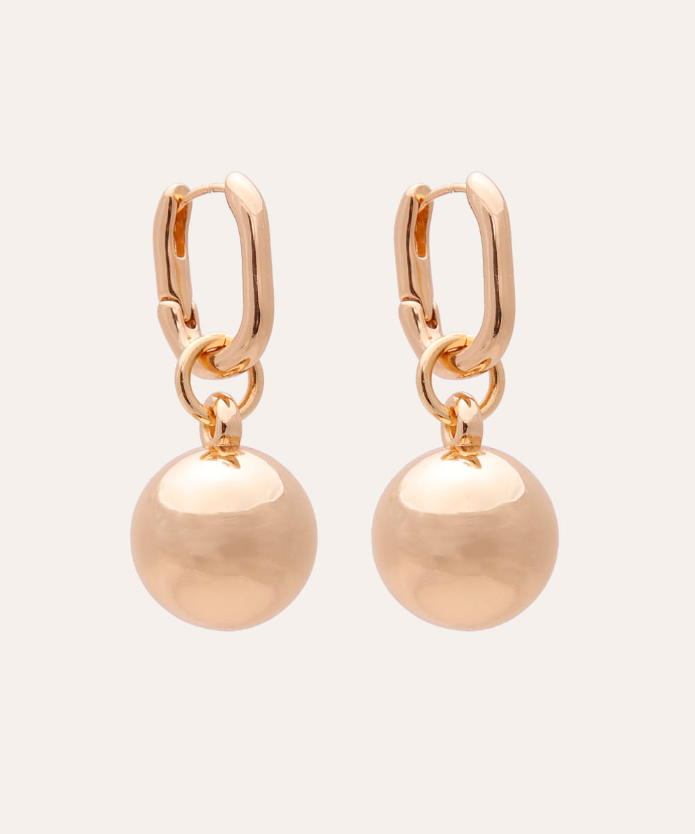 brinco mini esfera dourado