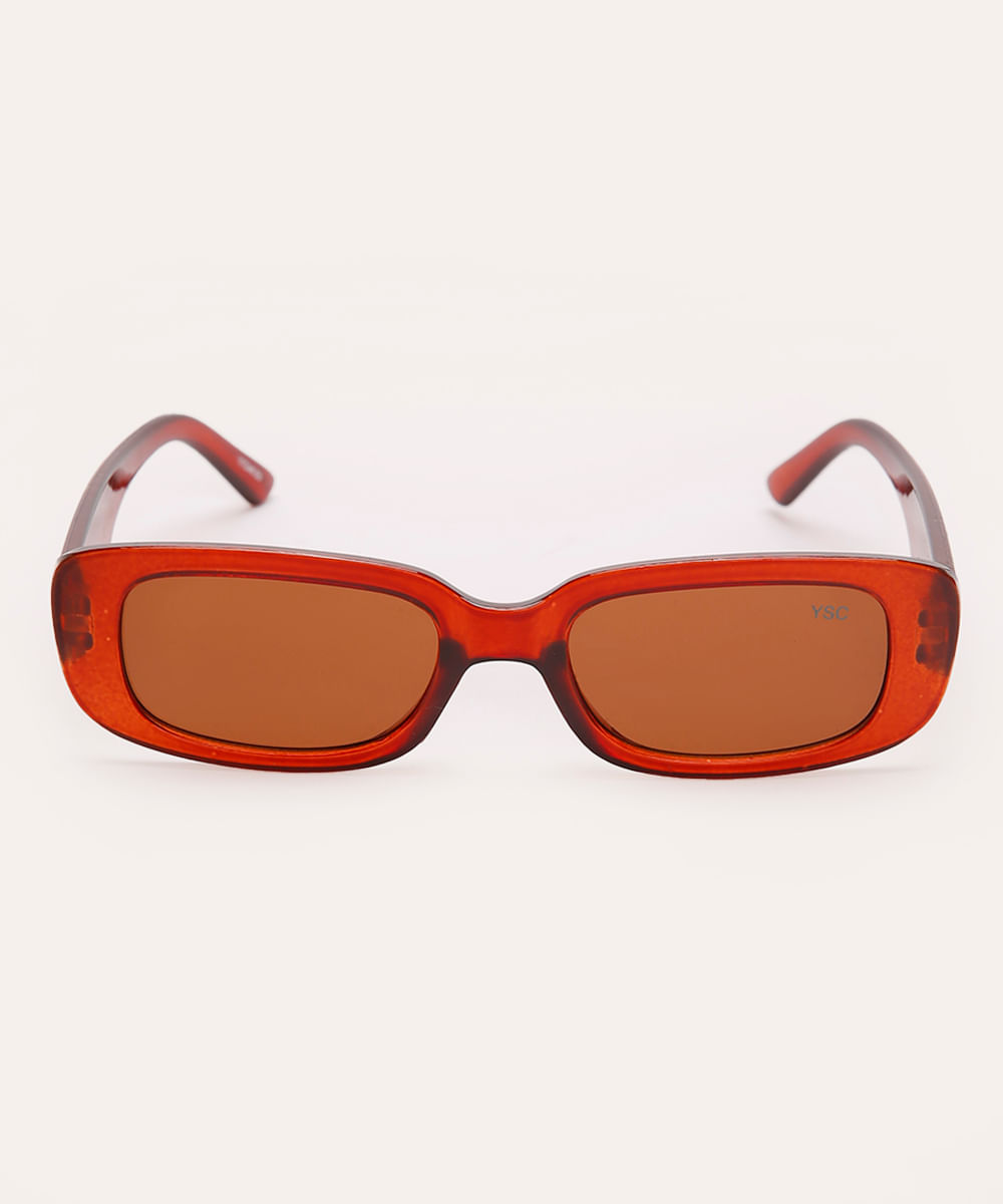 óculos de sol oval clear marrom