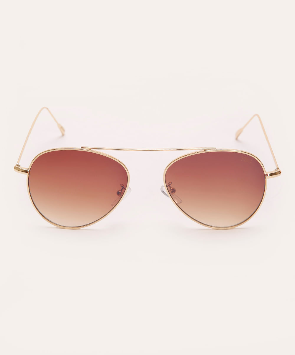 óculos de sol unissex triton aviador dourado