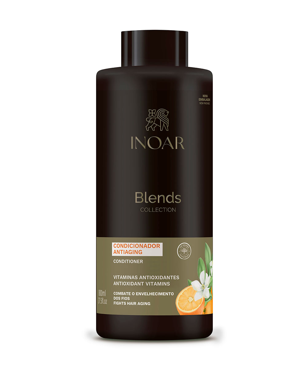 condicionador antiaging inoar blends collection vitaminas antioxidantes 800ml