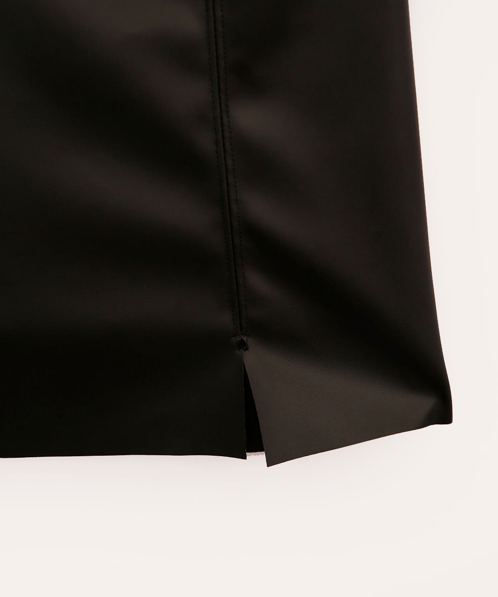 vestido curto de poliuretano juvenil preto