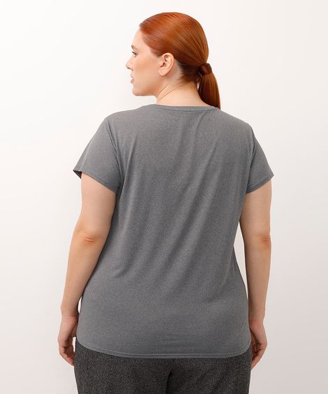 camiseta plus size de poliamida ace esportiva cinza
