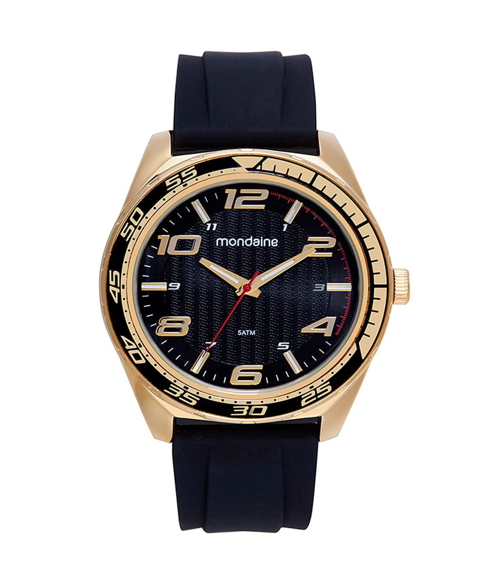 relógio mondaine 32654gpmvdi1kf analógico dourado