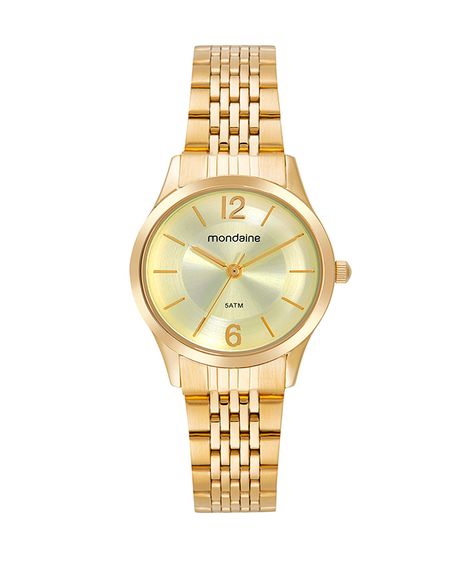 relógio mondaine 32698lpmvde1kk analógico dourado