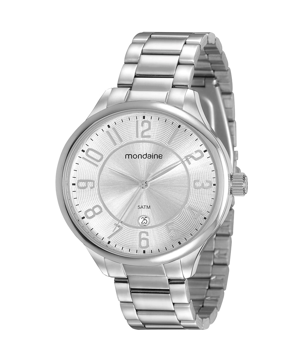 relógio mondaine 32490lpmvde1kk analógico prateado