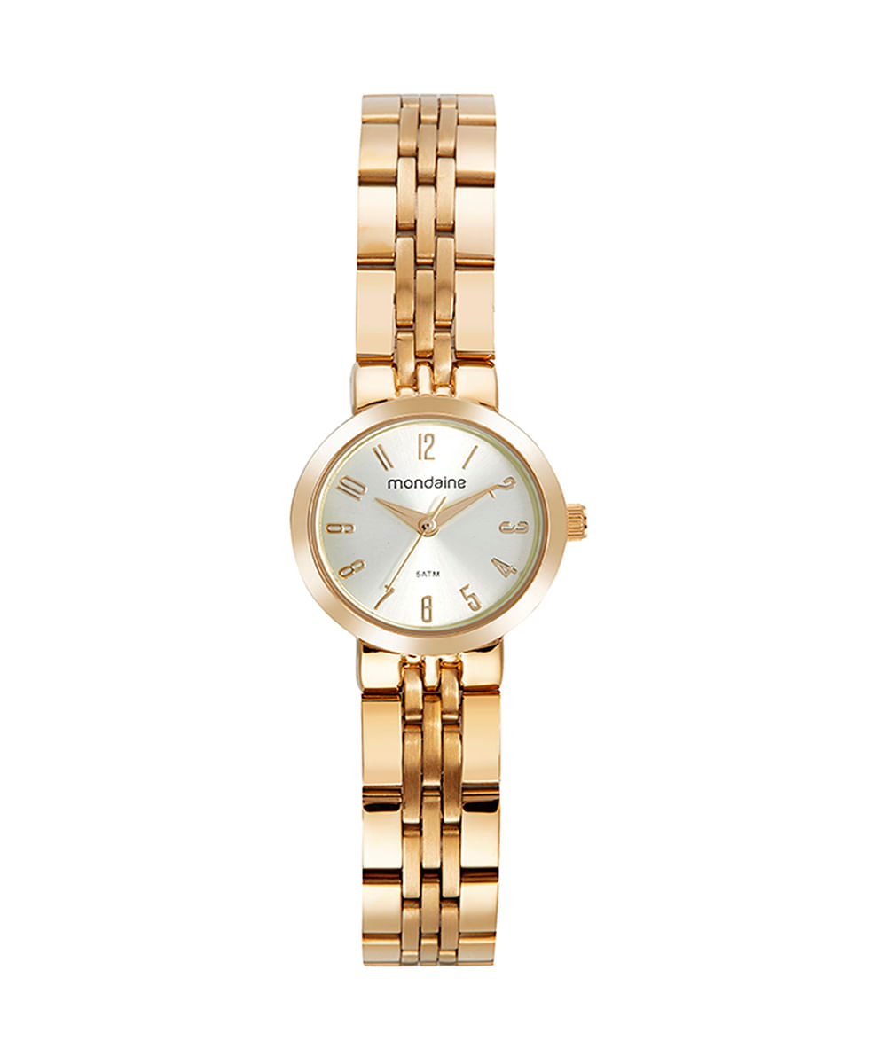 relógio mondaine 32689lpmvde1kk analógico dourado