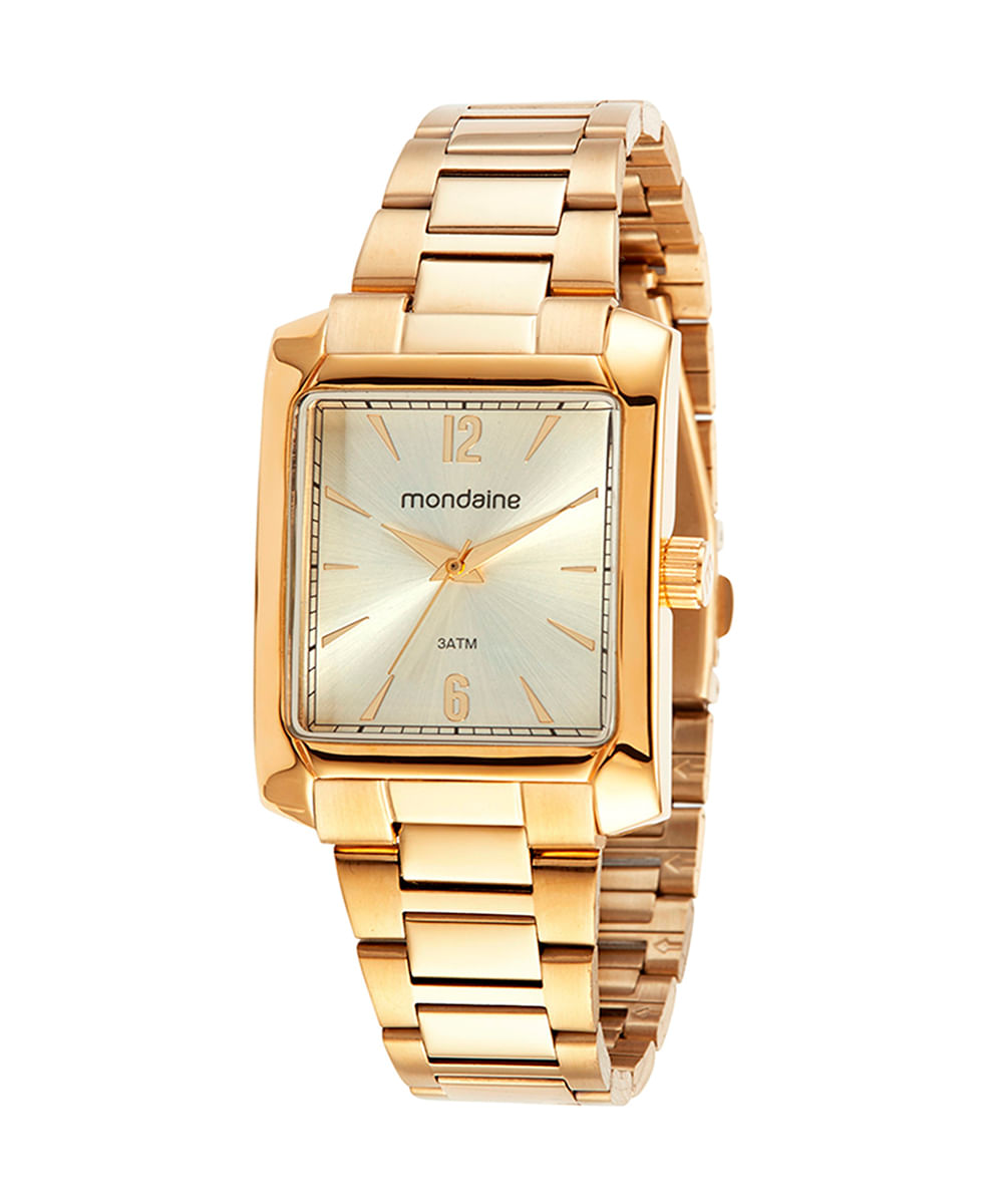 relógio mondaine 32417lpmvde1k analógico dourado