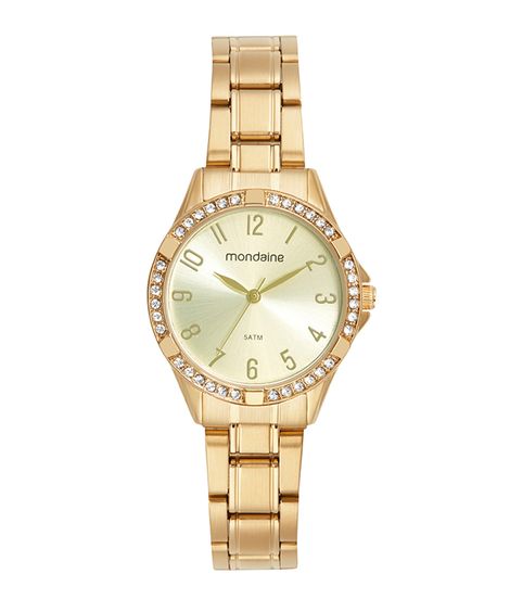 relógio mondaine 32772lpmvde1kt analógico dourado