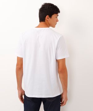 camiseta básica manga curta gola portuguesa - branco