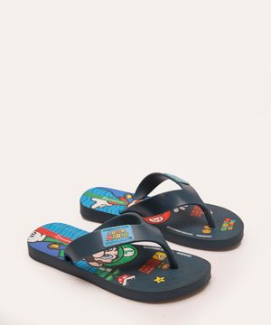 chinelo infantil mario bros ipanema azul