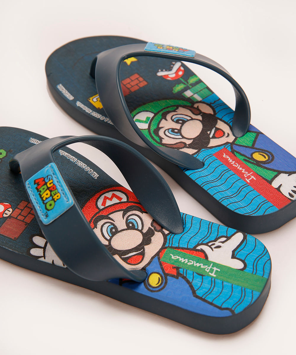 chinelo infantil mario bros ipanema azul