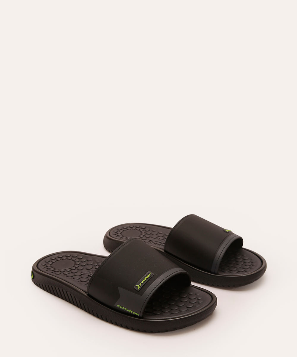 chinelo slim slide rider - preto