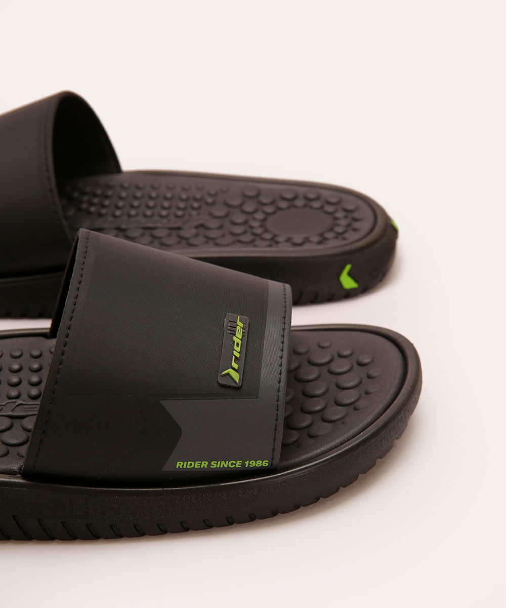 chinelo slim slide rider - preto