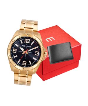 relógio mondaine 32639gpmvde1kf analógico dourado