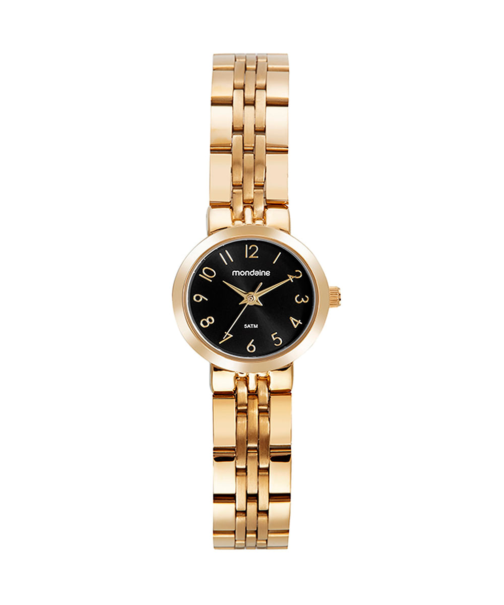 relógio mondaine 32731lpmvde1kk analógico dourado