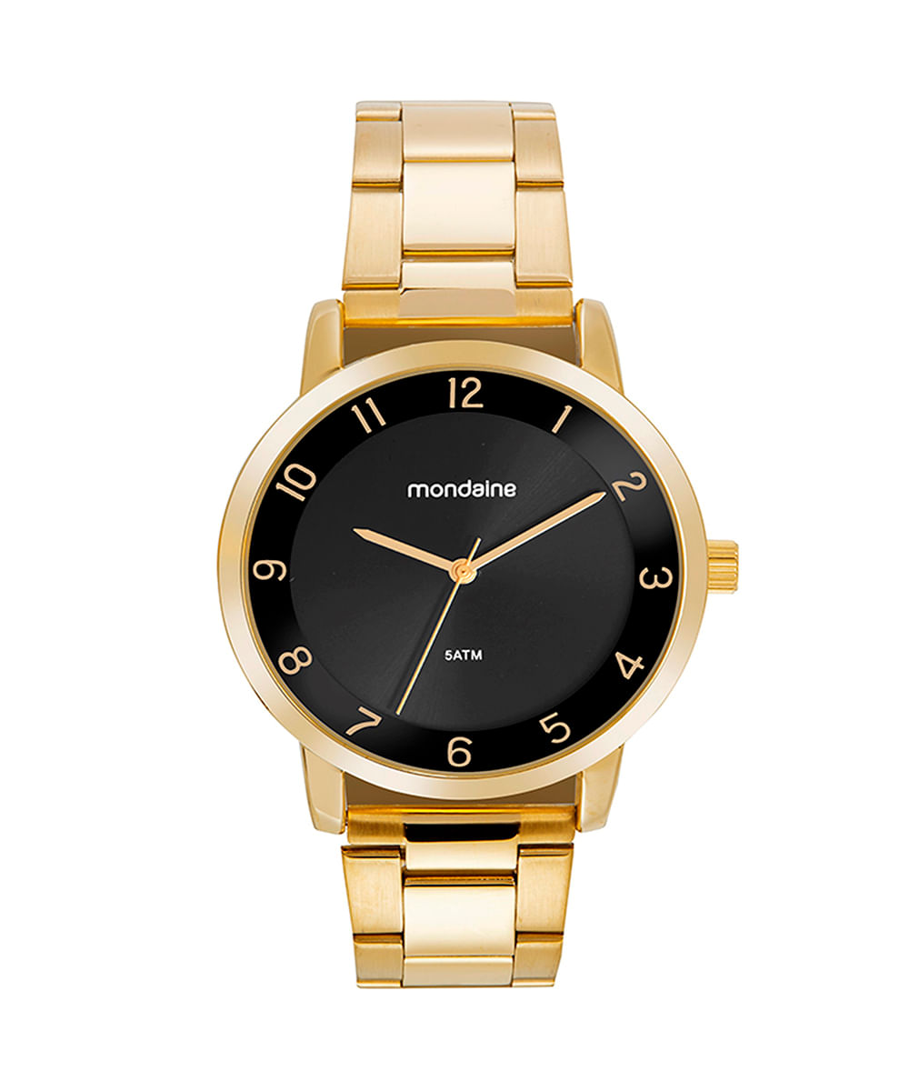 relógio mondaine 53526g0mvni1kt analógico dourado