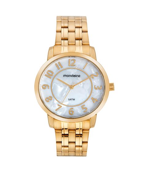 relógio mondaine 99716lpmvde1kk analógico dourado