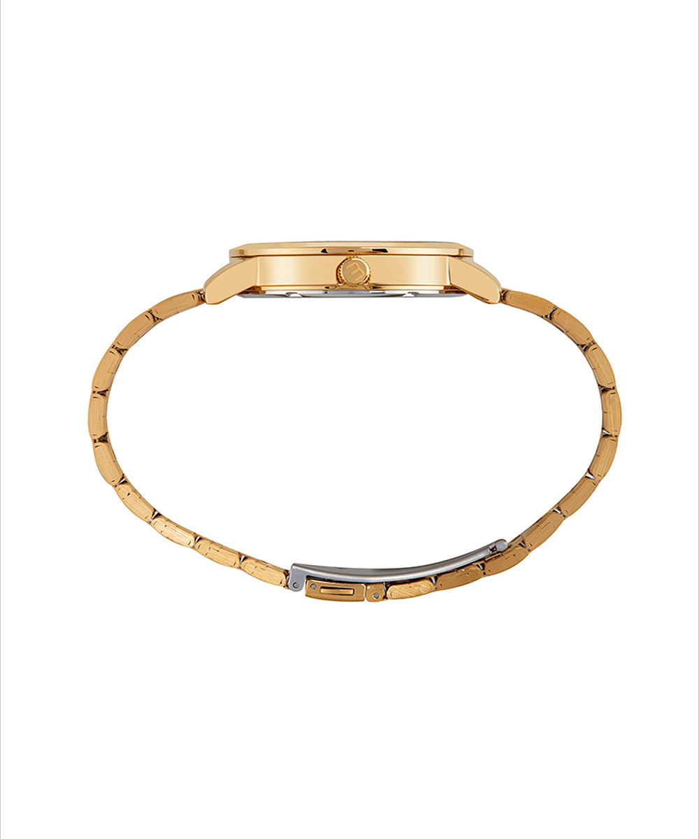 relógio mondaine 99716lpmvde1kk analógico dourado