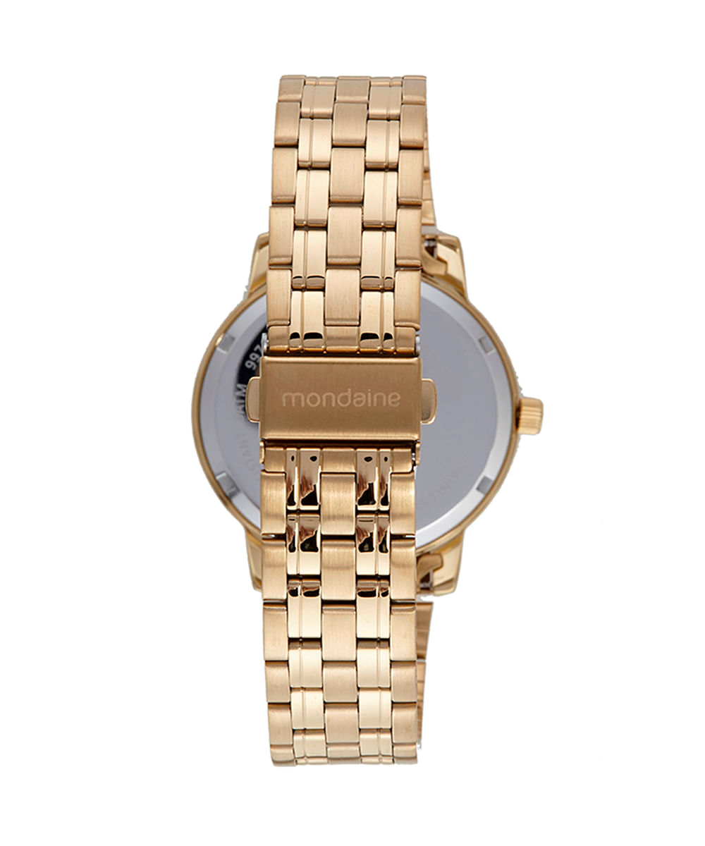 relógio mondaine 99716lpmvde1kk analógico dourado