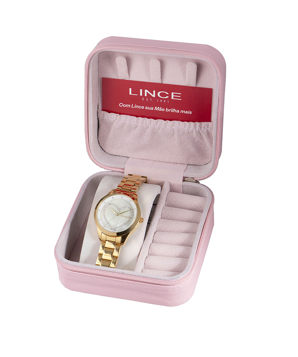 relógio lince lrg4557l c1kx-pj analógico dourado