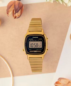 relógio casio la670wga-1df digital dourado