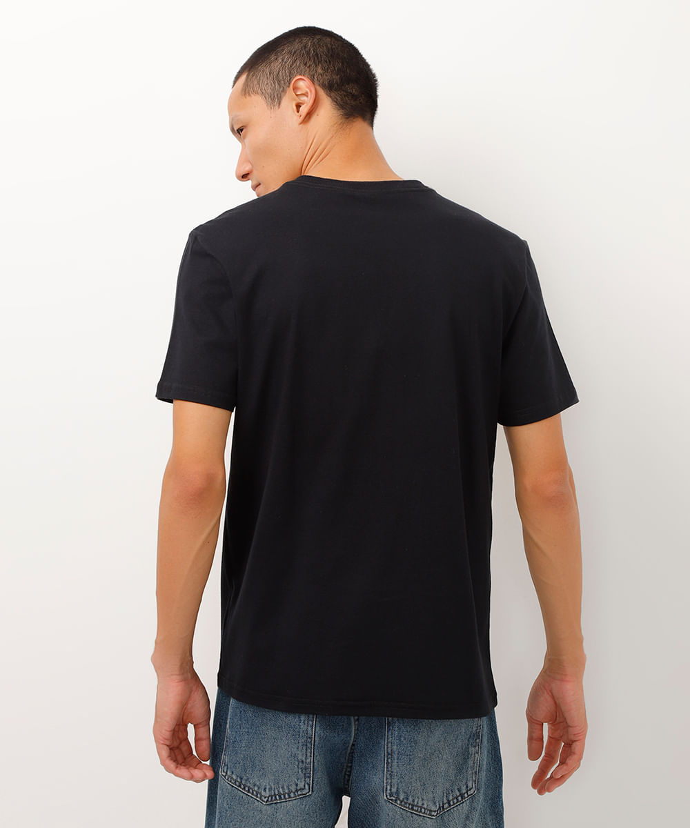 camiseta de algodão rick and morty manga curta preto