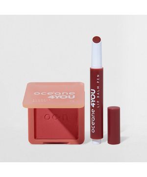 Kit Blush Cremoso Rosa + Hidratante Labial Cereja 4you (2 Produtos)