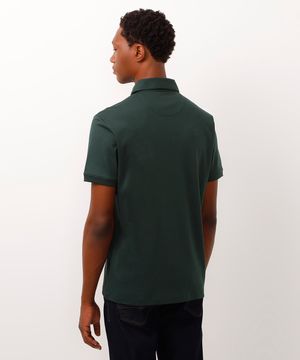 polo slim fit de algodão verde